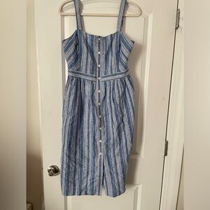 Draper James blue and white stripe dress